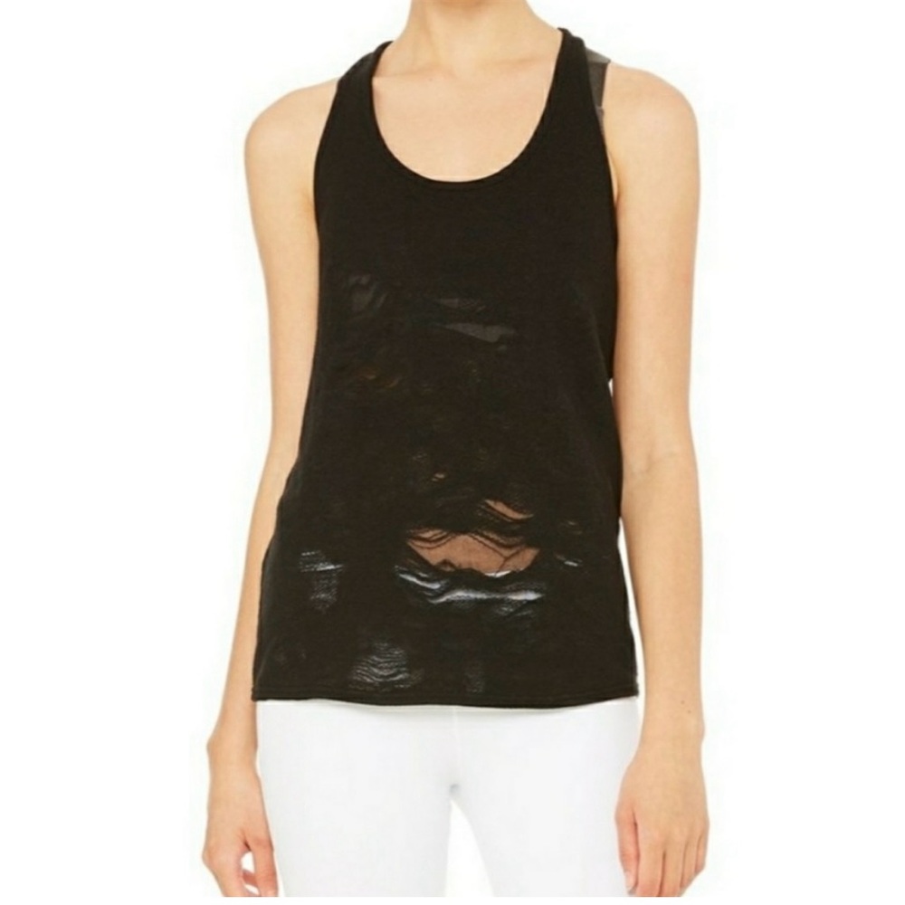 ALO Yoga Pure Tank Recerback Black NWT Size S